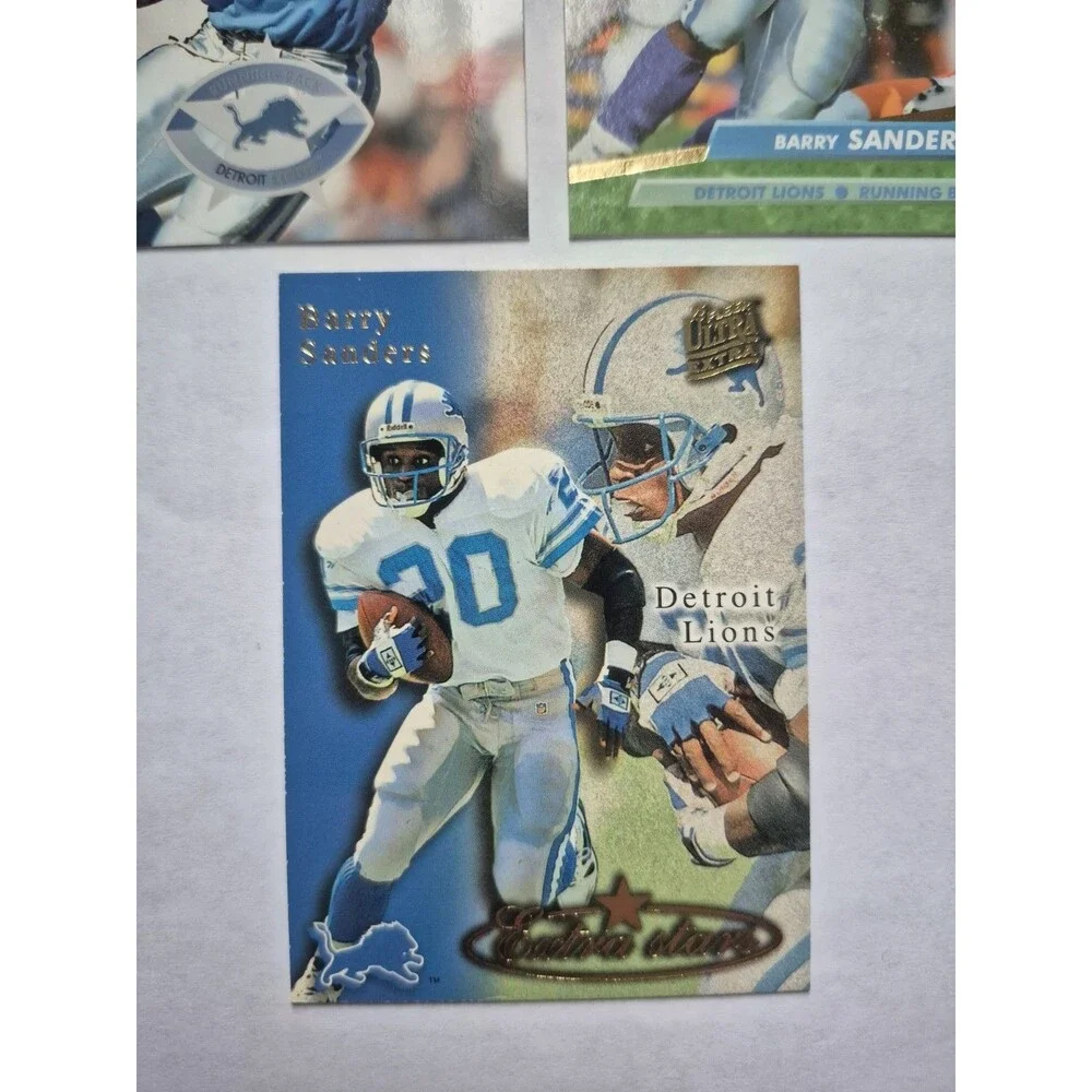 Barry Sanders Detroit Lions 3 Card Lot Fleer Ultra Donruss Extra Stars 1992-96